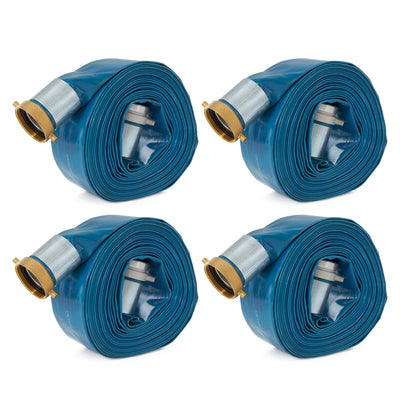 Apache 98138065 3 Inch Diameter 50 Foot 55 psi PVC Lay Flat Hose, Blue (4 Pack) - VMInnovations