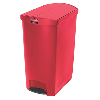 Rubbermaid Slim Jim 24 Gallon Plastic Step Garbage Trash Can Bin, Red (Open Box)