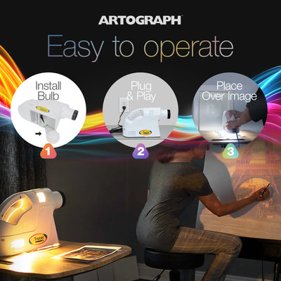 Artograph Tracer Portable 15W LED Art Projector with 163mm Lens, White (Used) - VMInnovations