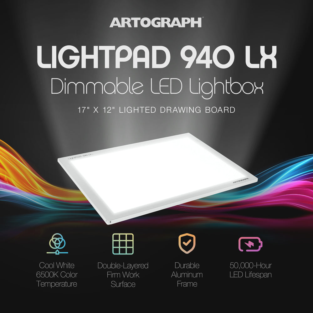 Artograph LightPad 940 LX 17" x 12" Dimmable LED Light Box for Drawing & Tracing - VMInnovations
