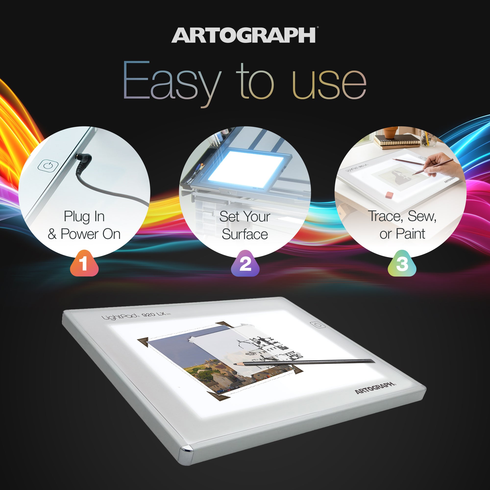 LightPad  9x6 Inch Thin Dimmable LED Light Box for Tracing and Drawing(Open Box) - VMInnovations