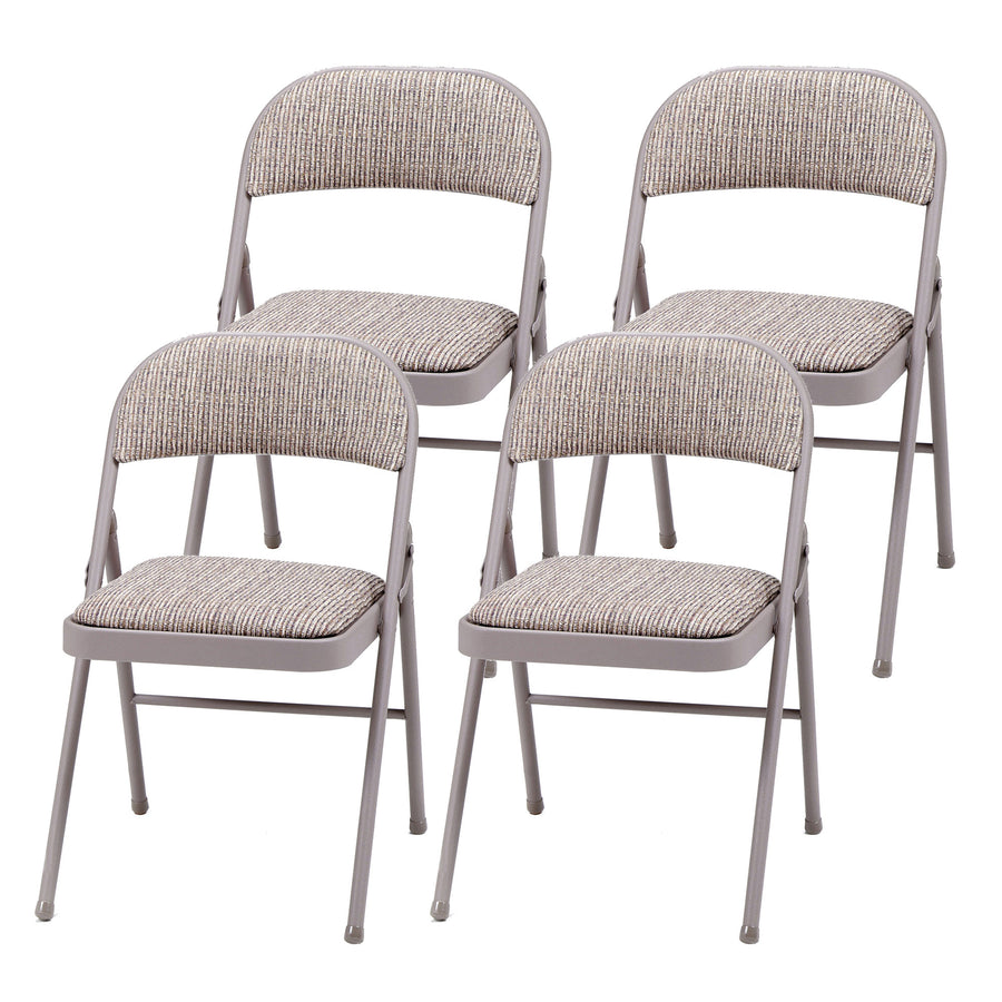 MECO Sudden Comfort Deluxe Metal Fabric Padded Folding Chair (4 Pack)(Used) - VMInnovations