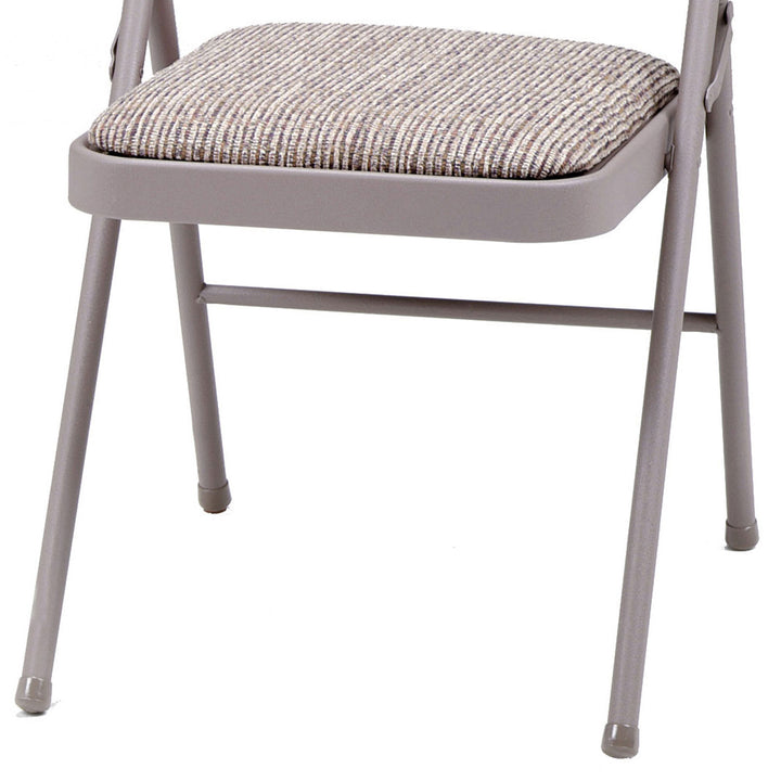 MECO Sudden Comfort Deluxe Fabric Padded Folding Chair Set, Chicory Lace(4 Pack) - VMInnovations