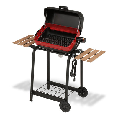 Americana 9325U8.181 Portable Electric Cart Grill with Two Folding Tables, Red