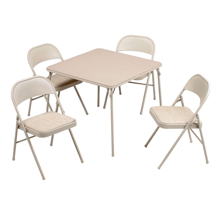 MECO Sudden Comfort 34x34 Card Table and 4 Chairs Folding Furniture (For Parts)