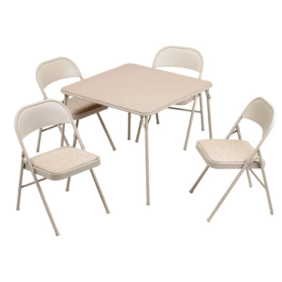 MECO Sudden Comfort 5 Piece 34x34 Card Table and 4 Chairs Furniture Set (Used) - VMInnovations