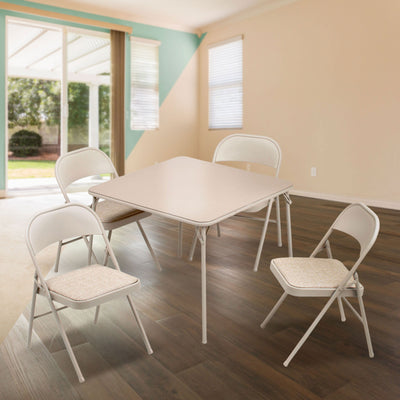 MECO Sudden Comfort 5 Piece 34x34 Card Table and 4 Chairs Furniture Set (Used) - VMInnovations