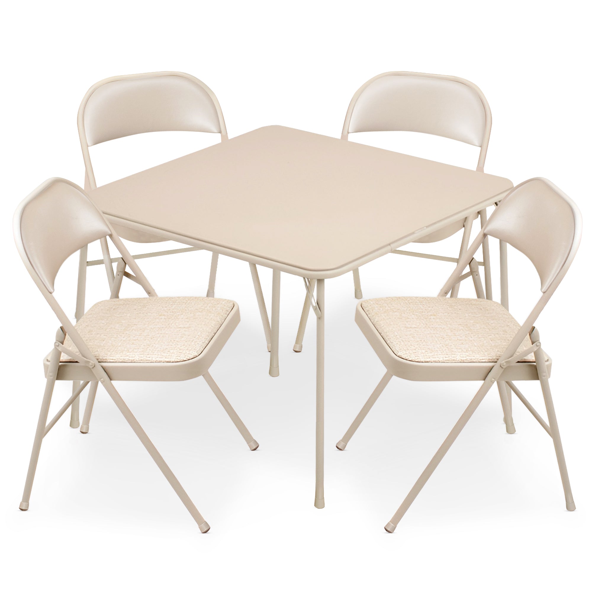 MECO Sudden Comfort 5 Piece Card Table & 4 Chairs Folding Furniture Set(Damaged)