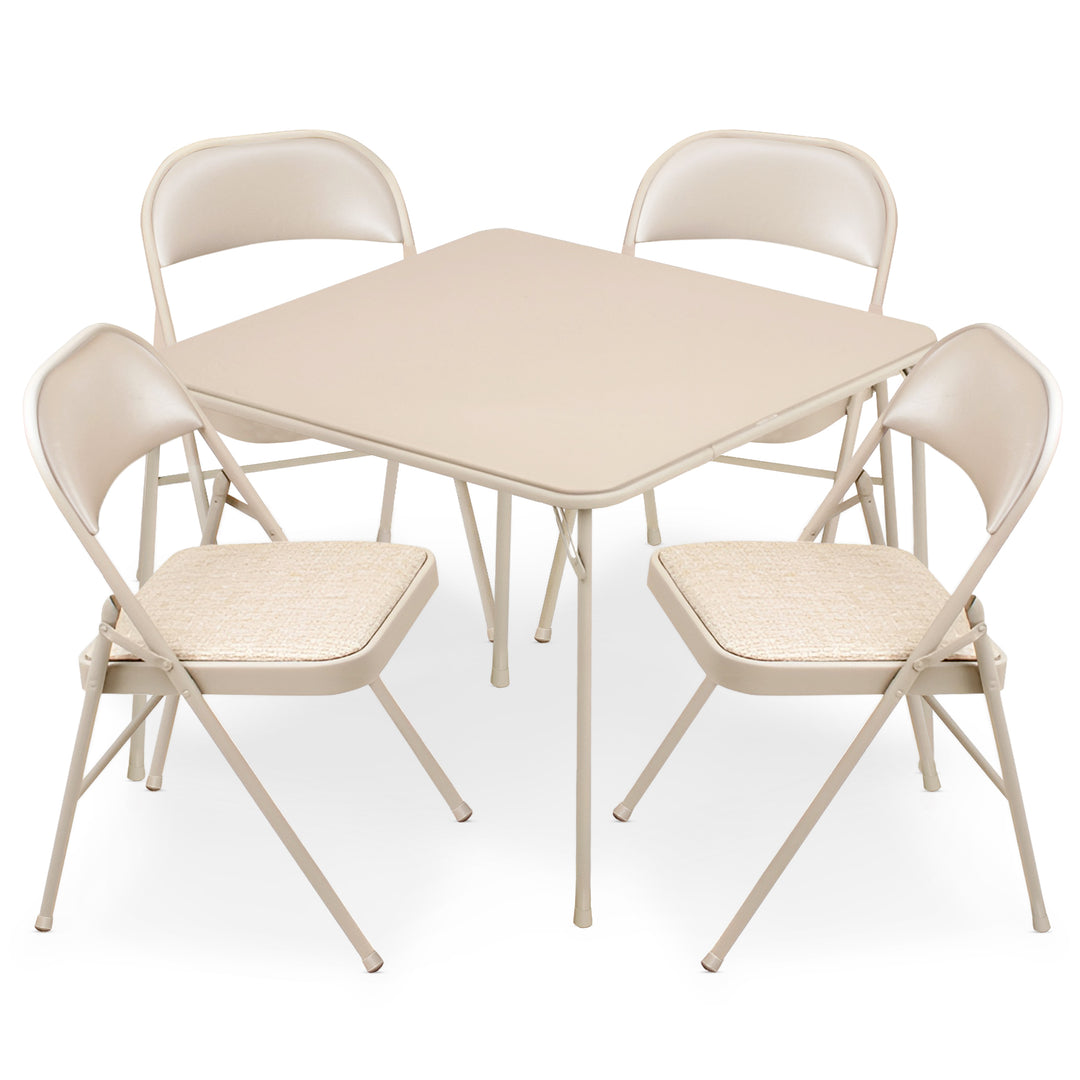 MECO Sudden Comfort 5 Piece 34x34 Card Table and 4 Chairs Furniture Set (Used) - VMInnovations