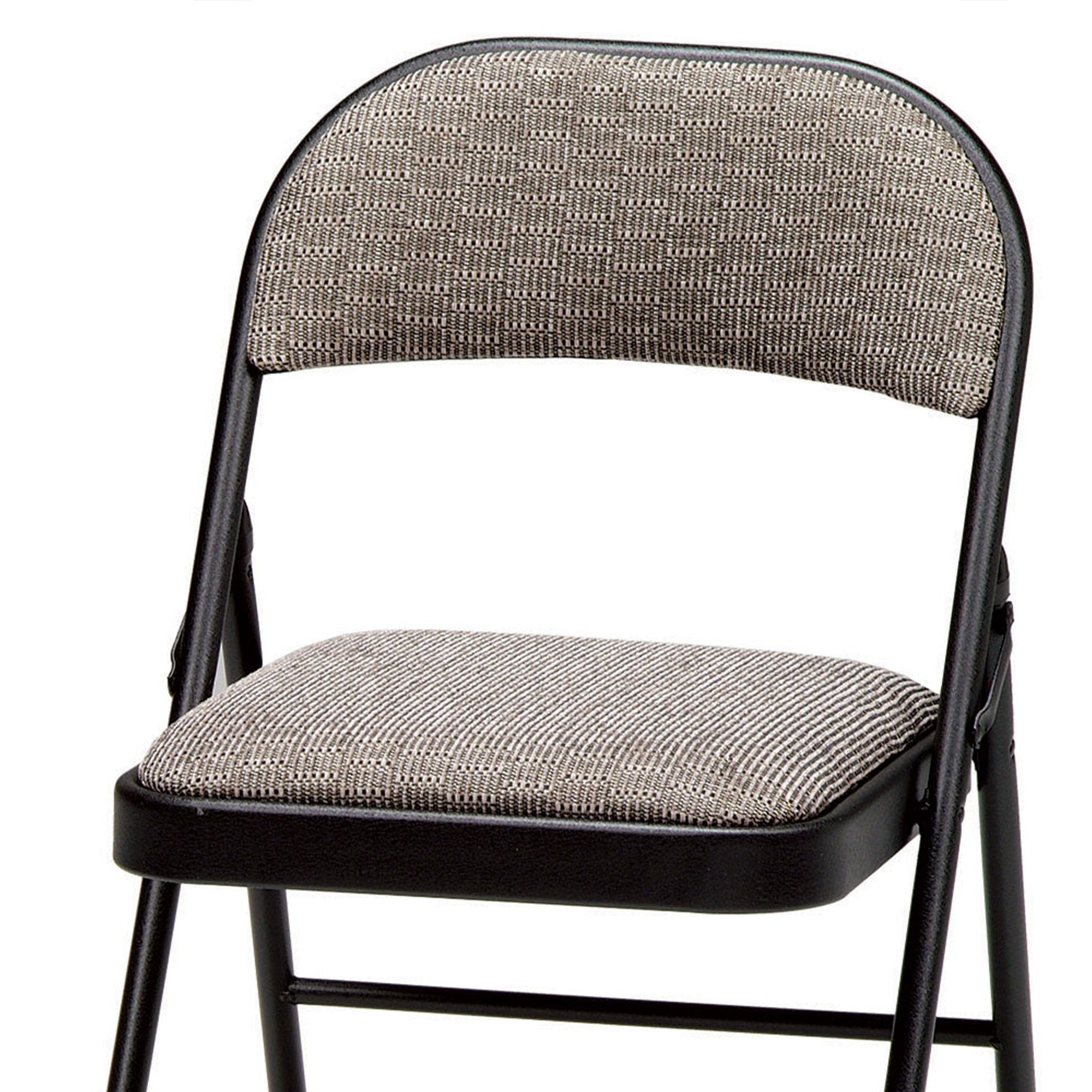 MECO Sudden Deluxe Metal Fabric Padded Folding Chair, Black (4 Pack) (Used) - VMInnovations