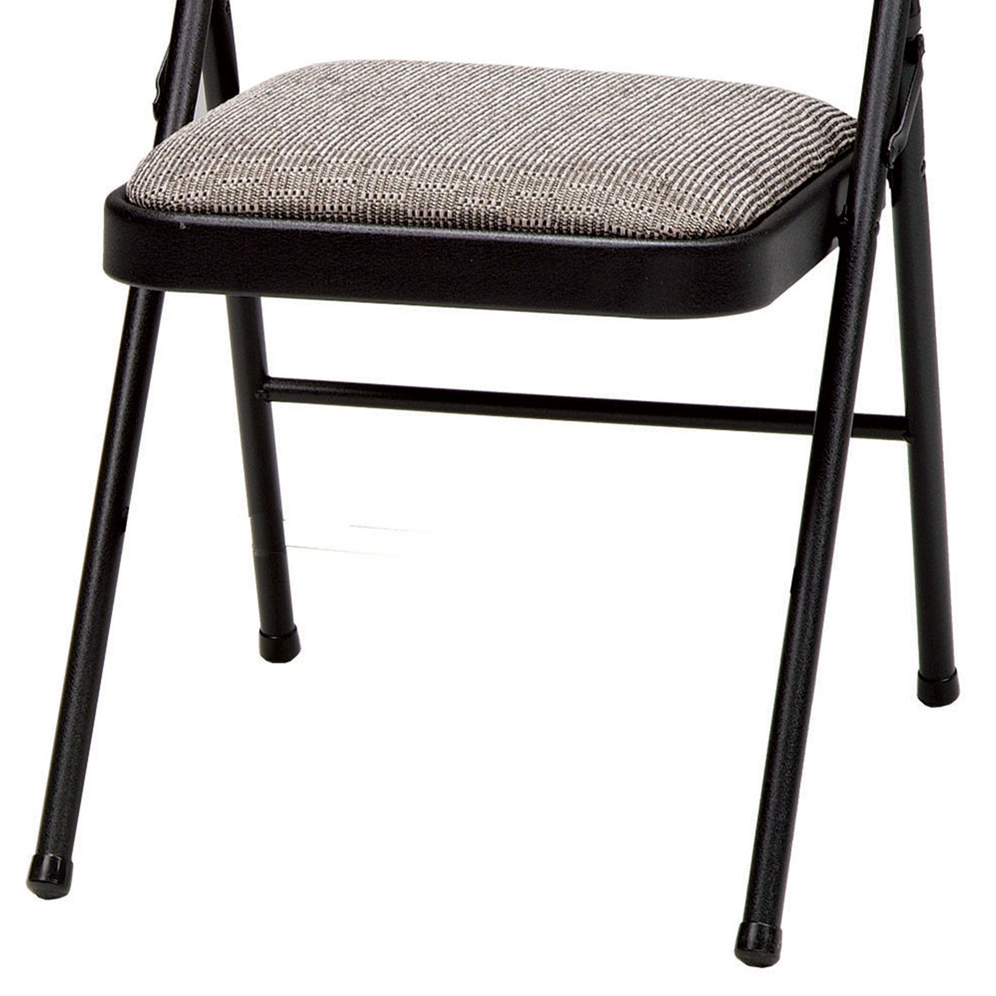 MECO Sudden Deluxe Metal Fabric Padded Folding Chair, Black (4 Pack) (Used) - VMInnovations
