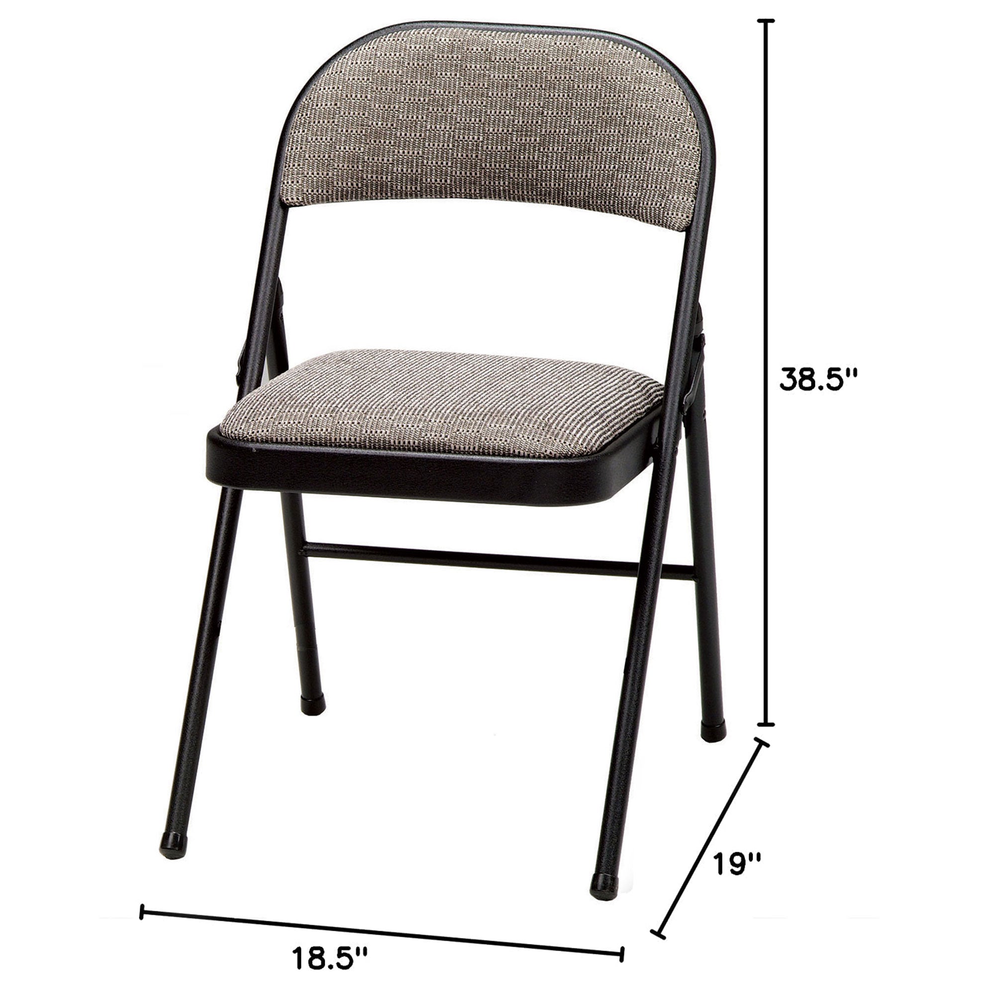 MECO Sudden Deluxe Metal Fabric Padded Folding Chair, Black (4 Pack) (Used) - VMInnovations