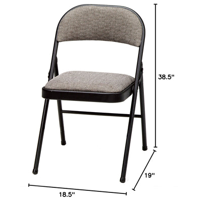 MECO Sudden Deluxe Metal Fabric Padded Folding Chair, Black (4 Pack) (Used) - VMInnovations