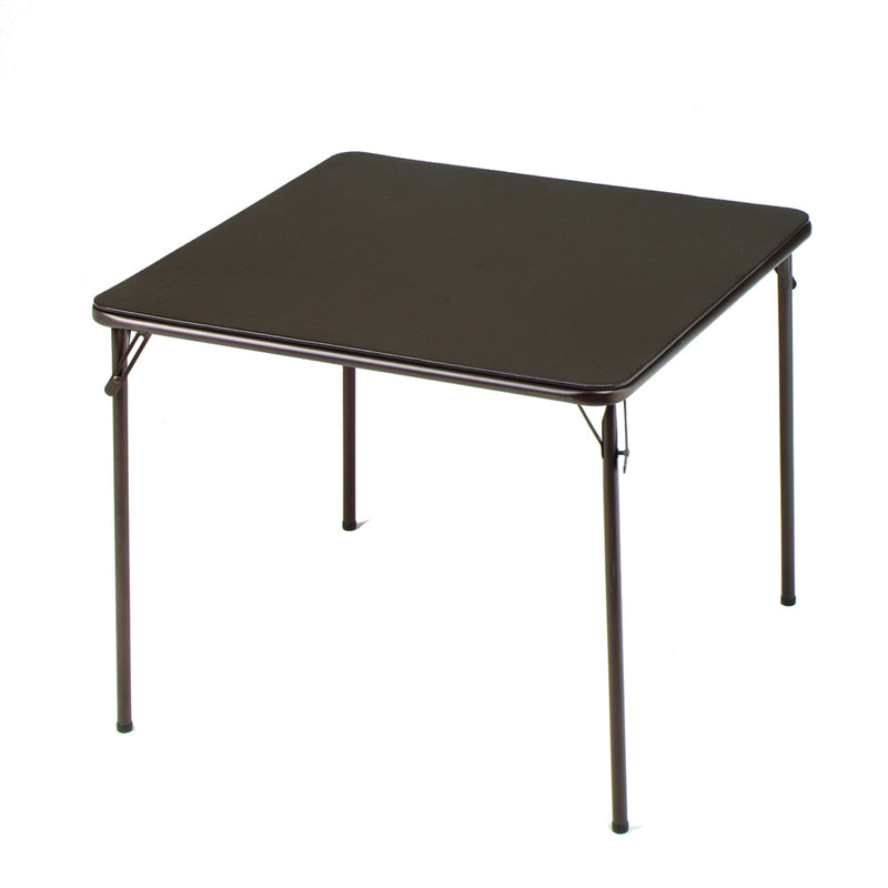 MECO Sudden Comfort 34 x 34 Inch Square Metal Folding Dining Card Table, Black