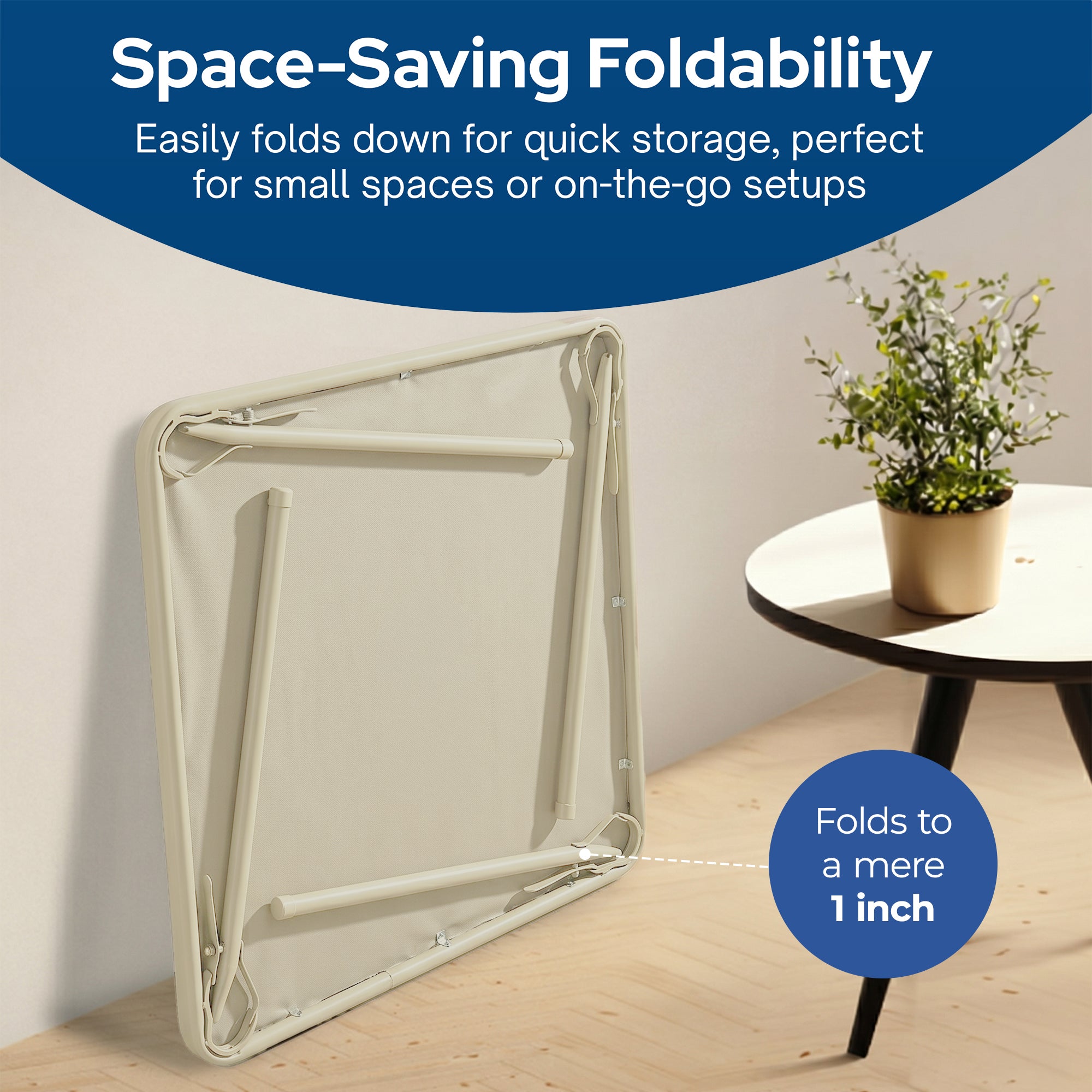MECO Sudden Comfort 34 x 34 Inch Metal Folding Card Table, Buff (For Parts)