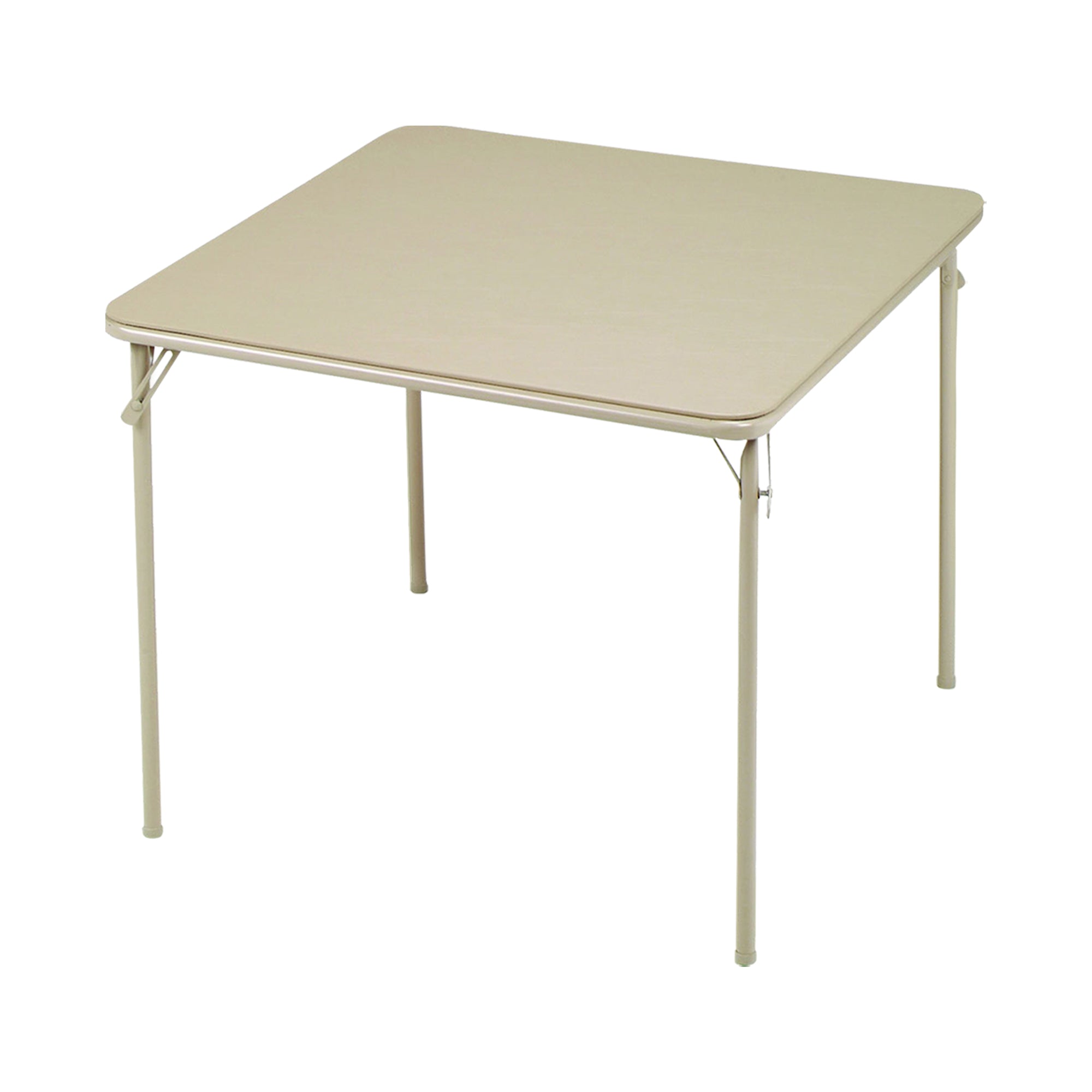 MECO Sudden Comfort 34 x 34 Inch Square Metal Folding Dining Card Table, Buff (Refurbished)