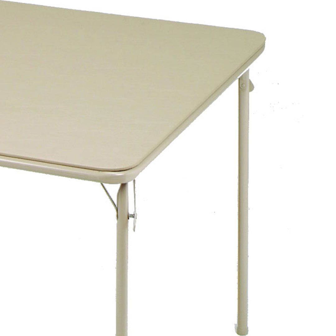 MECO Sudden Comfort 34 x 34 Inch Square Metal Folding Dining Card Table, Buff