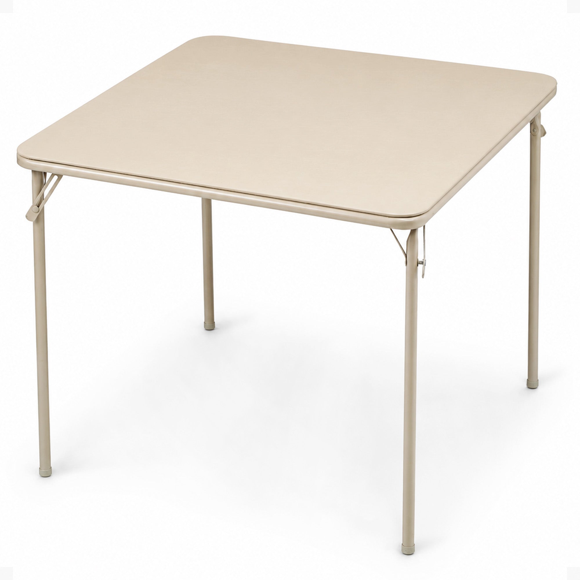 MECO Sudden Comfort 34 x 34 Inch Square Metal Folding Dining Card Table, Buff (Refurbished)