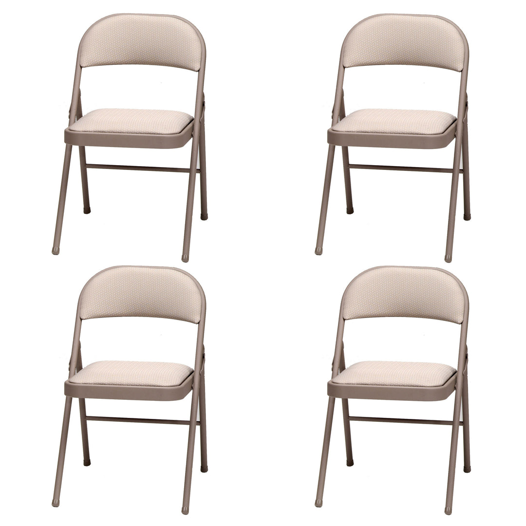 MECO Sudden Comfort Metal Fabric Padded Folding Chair (4 Pack) (Open Box) - VMInnovations