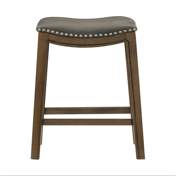 Homelegance 24" Bar Stool Saddle Seat Barstool, Gray Brown (For Parts)