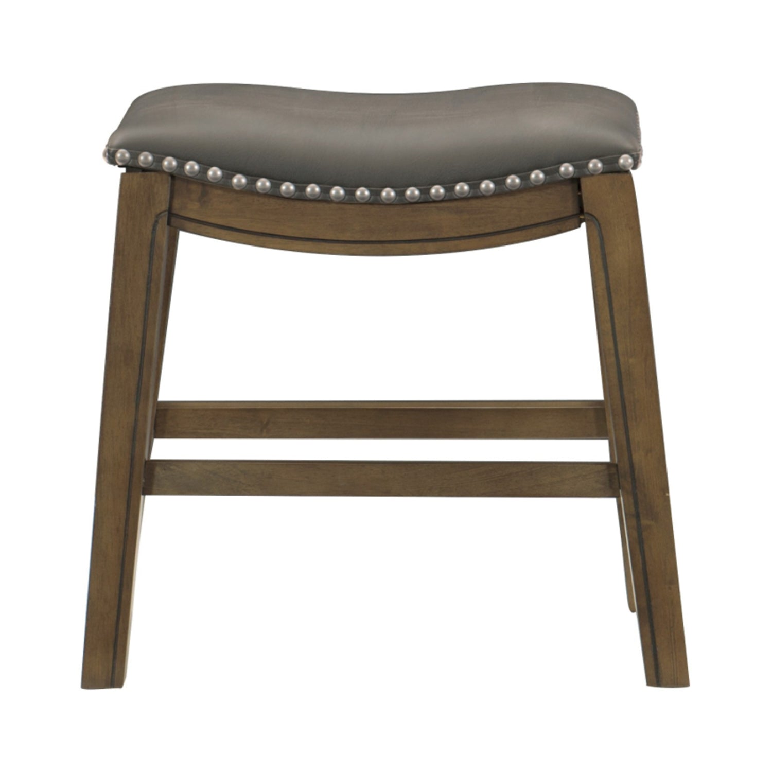 Homelegance 18" Dining Height Wooden Saddle Seat Barstool, Gray Brown (4 Pack) - VMInnovations