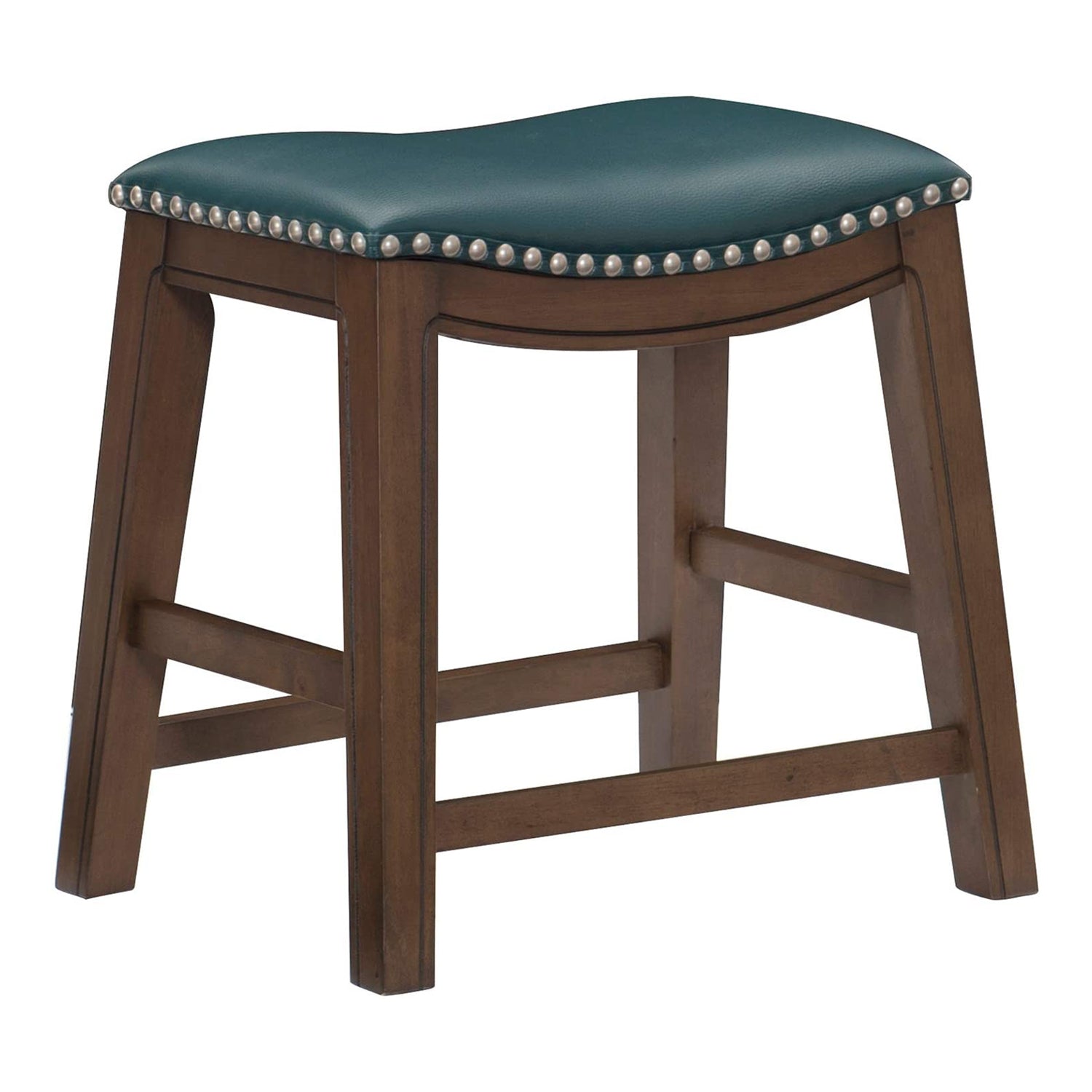 Homelegance 18" Dining Height Wooden Saddle Seat Barstool, Green Brown (4 Pack) - VMInnovations