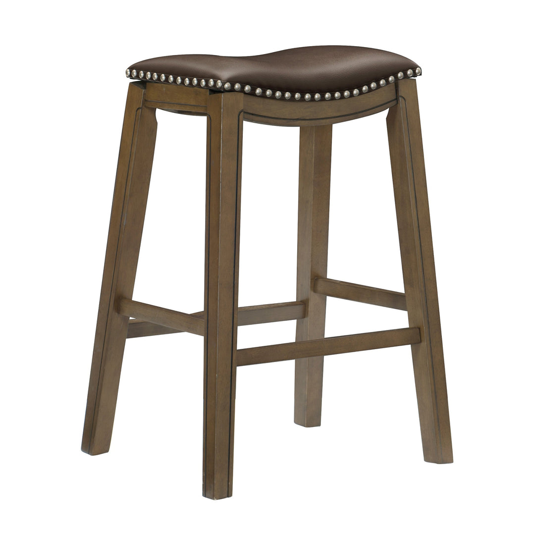 Homelegance 29" Pub Height Wooden Bar Stool Saddle Seat Barstool (For Parts)