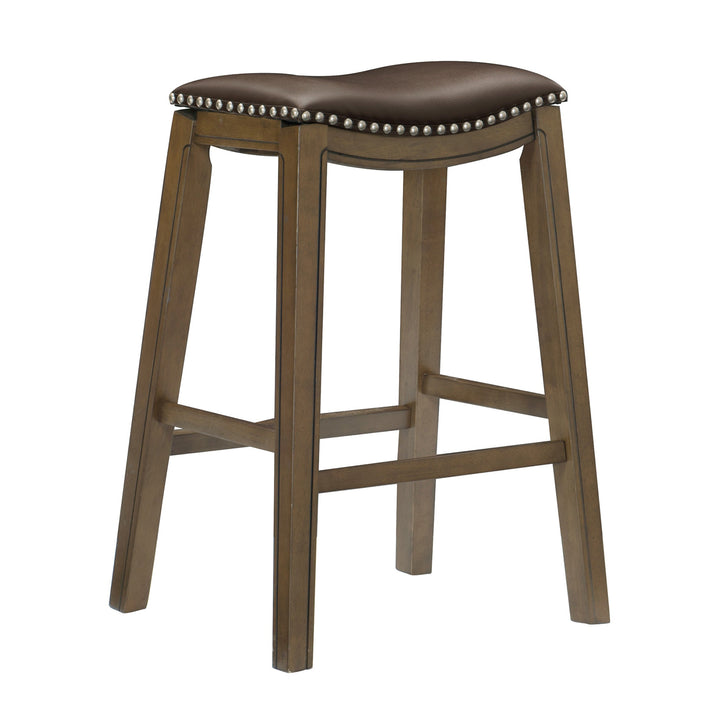 Homelegance 29" Pub Height Wooden Bar Stool Saddle Seat Barstool (For Parts)