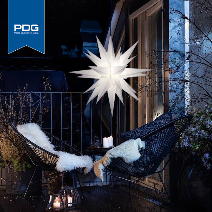 Keystone Holiday Outdoor 21" Prelit LED Christmas Holiday Star, White - VMInnovations