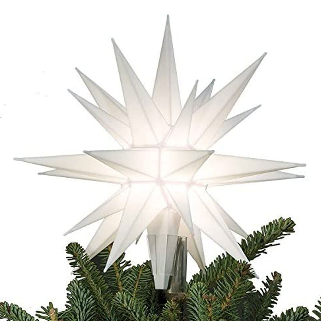 Keystone Holiday 12 Inch Prelit LED Christmas Star Tree Topper, White (Used)