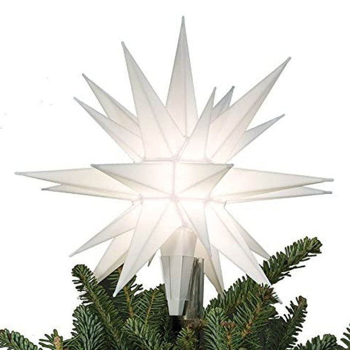 Keystone Holiday 12 Inch Prelit LED Christmas Star Tree Topper, White (Used)