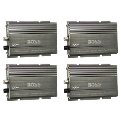 BOSS CE102 100 Watt 2 Channel Car/Motorcycle/ATV Audio Power Amplifier (4 Pack)
