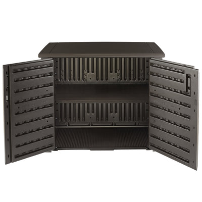 Rubbermaid Weather Resistant Weaved Resin Outdoor Patio Storage Cabinet, Brown - VMInnovations