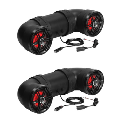 Soundstorm BTB6L 6.5 Inch 450W Bluetooth Amp Marine UTV ATV Speaker (2 Pack)