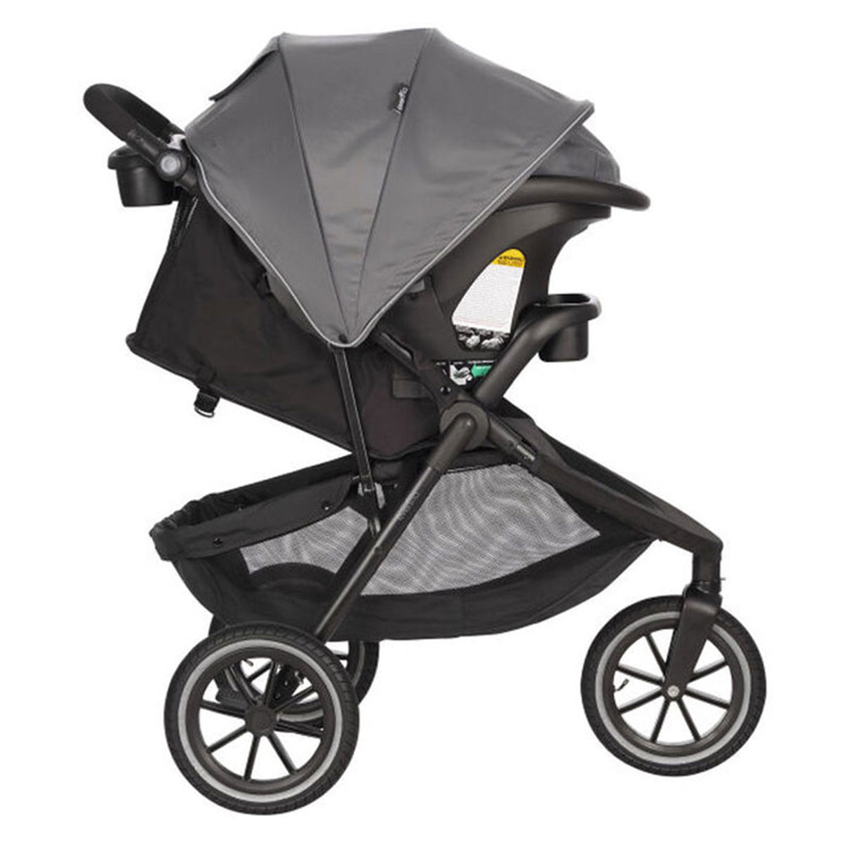 Evenflo Folio3 Stroller Jogger Travel System w/ LiteMax 35 Car Seat, Avenue Gray