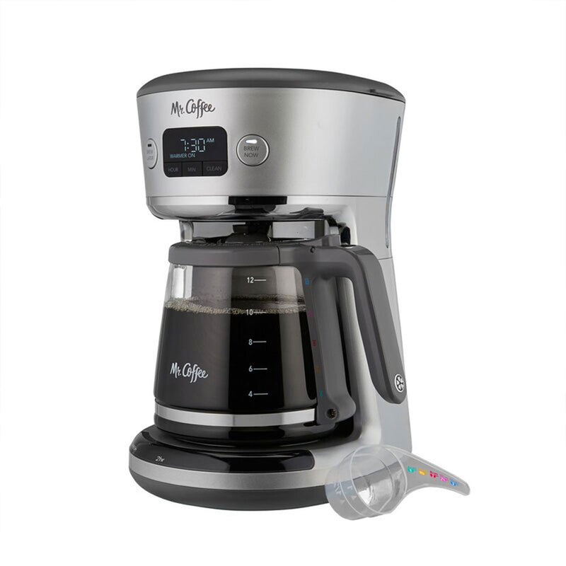 Mr. Coffee 31160393 Easy Measure 12 Cup Programmable Digital Coffee Maker, Gray