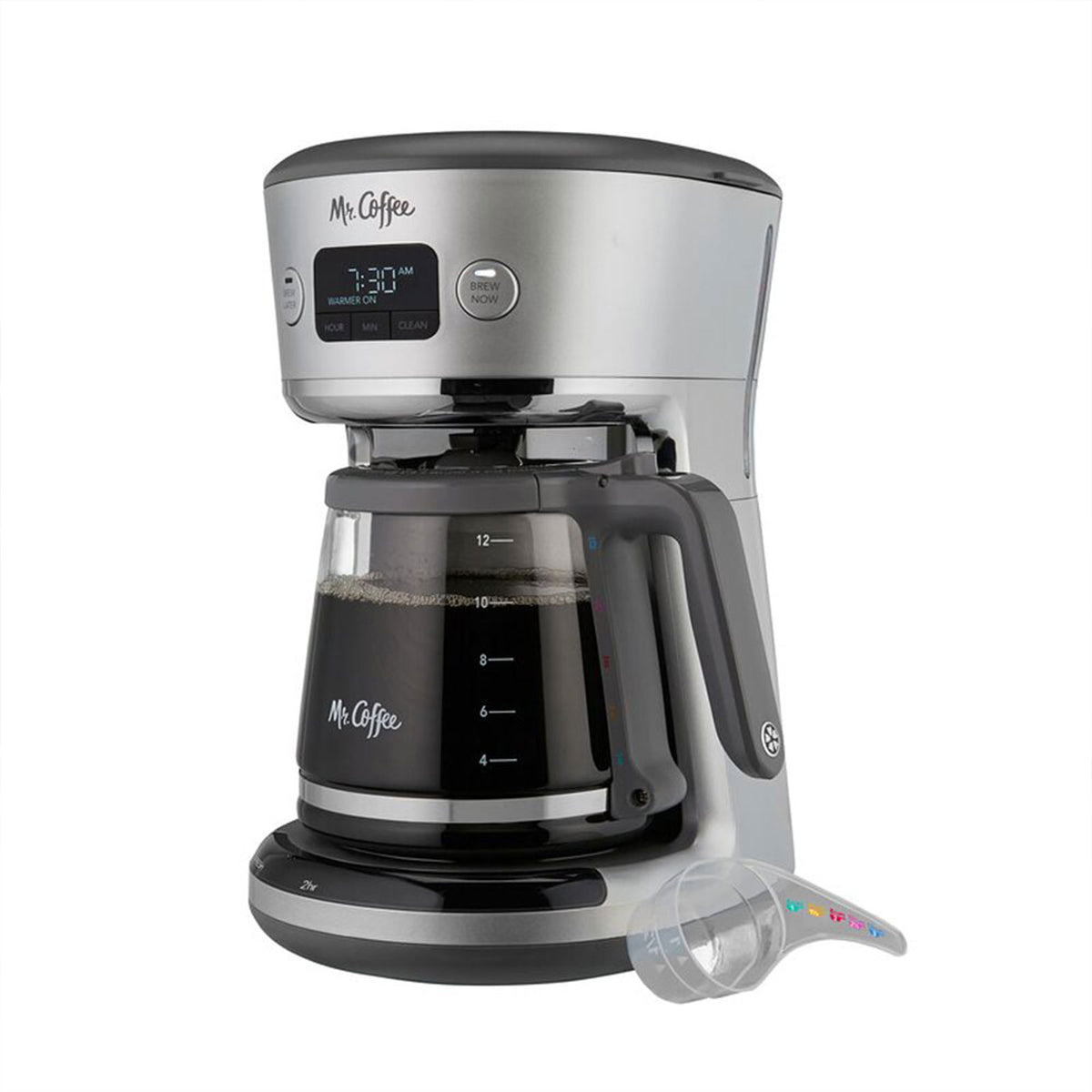 Mr. Coffee Easy Measure 12 Cup Programmable Digital Coffee Maker Gray (Open Box)