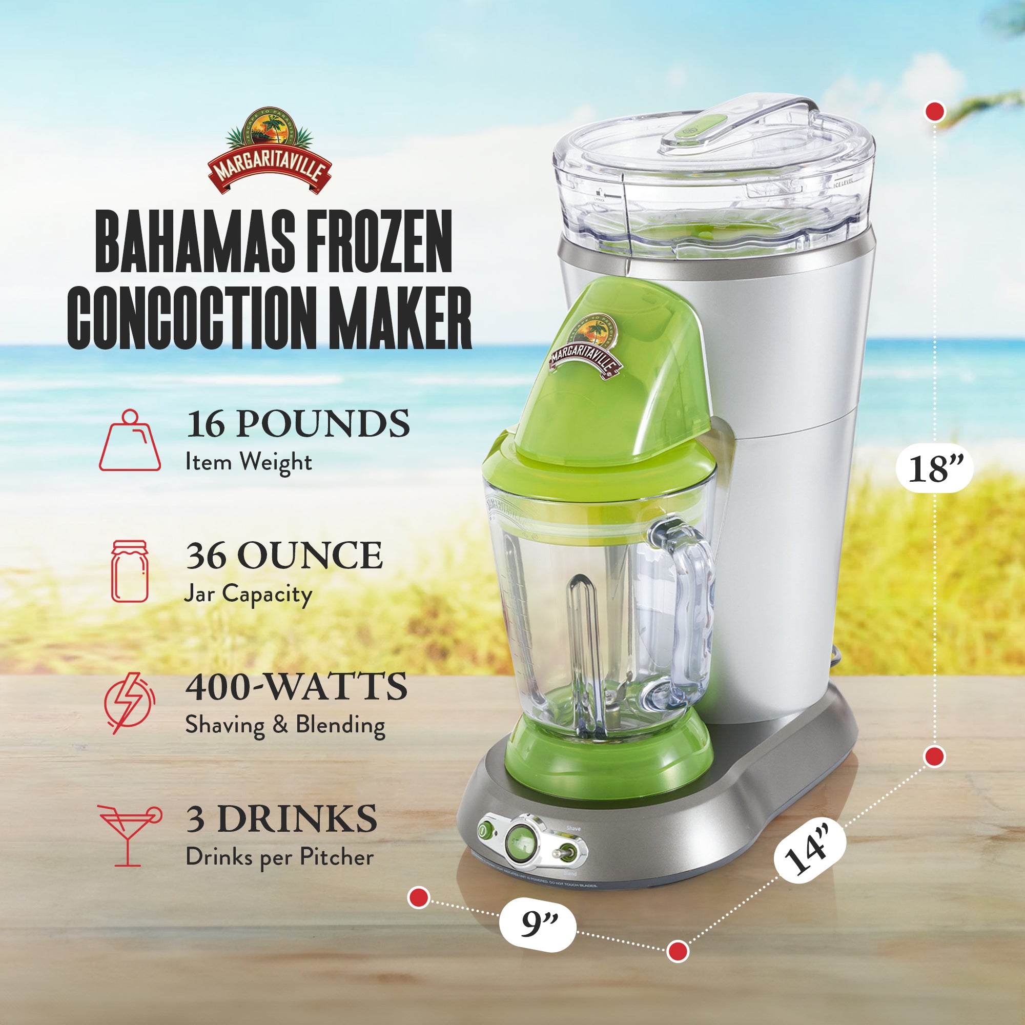Margaritaville Bahamas Frozen Beverage Maker Home Margarita Machine (For Parts) - VMInnovations