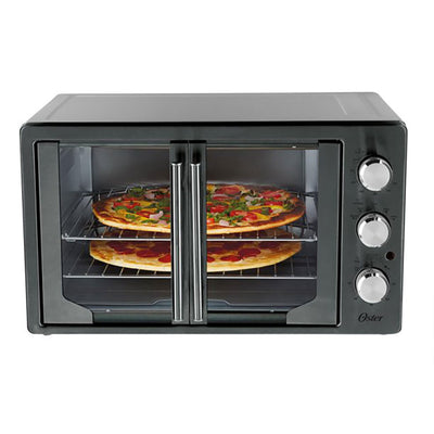 Oster French Door Turbo Convection Toaster Oven, Metallic and Charcoal(Open Box)