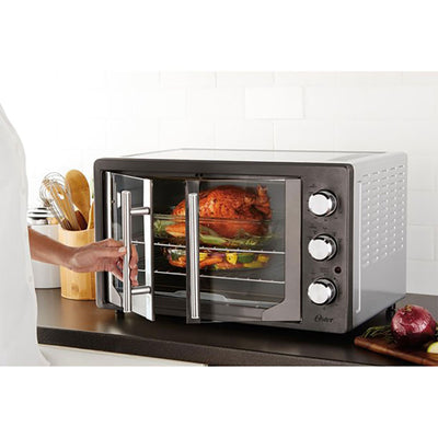 Oster 31160840 French Door Turbo Convection Toaster Oven, Metallic and Charcoal - VMInnovations