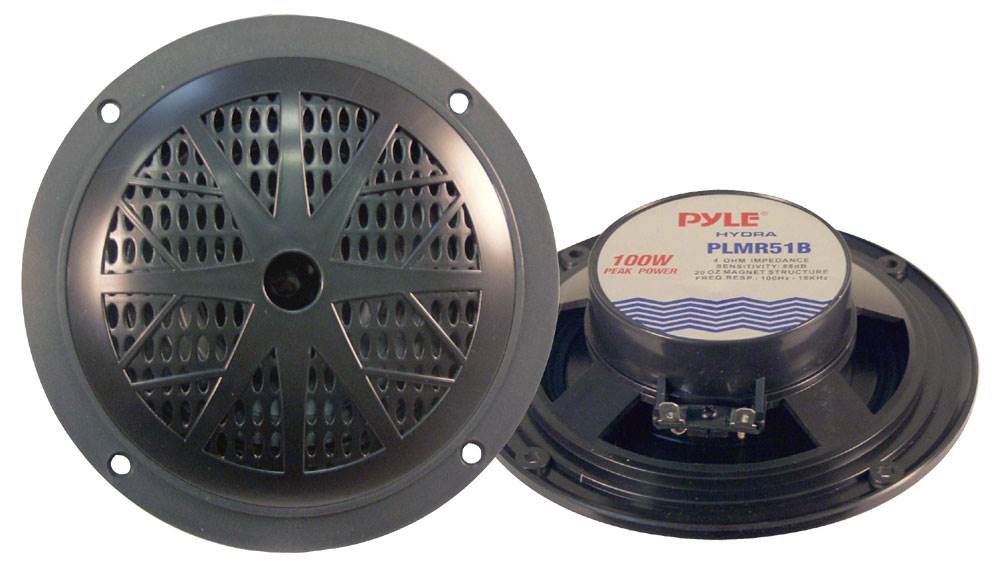 2) New PYLE PLMR51B 5.25" 200 Watt Marine/Boat Full-Range Audio Speakers Stereo