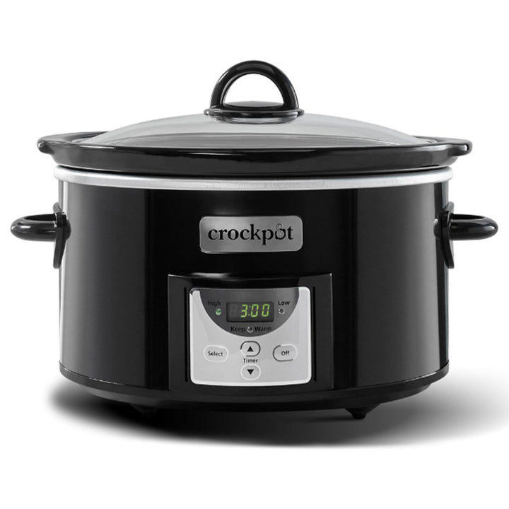 Crock-Pot 4 Qt Digital Count Down Slow Cooker Kitchen Appliance, Black(Open Box)