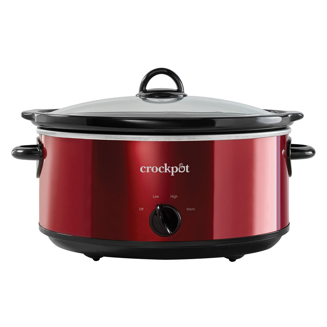 Crock-Pot 7 Quart Capacity Food Slow Cooker Home Cooking Appliance, Red (Used)