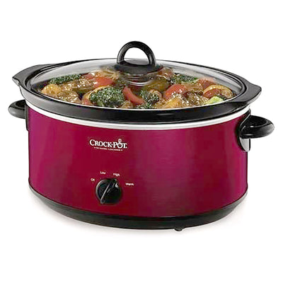 Crock-Pot 7 Qt Food Slow Cooker Home Cooking Kitchen Appliance, Red (Open Box)