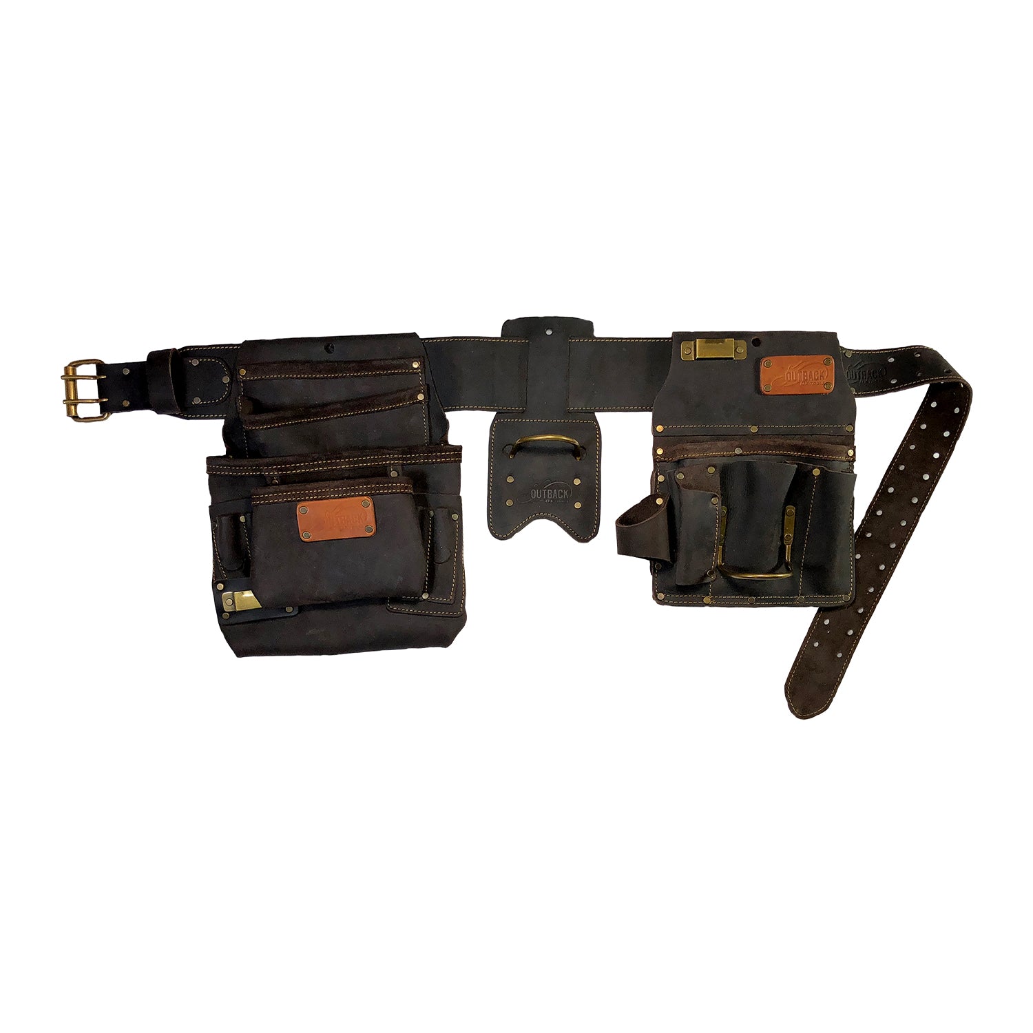 Outback OX Oil Tanned Leather 22 Tool Pockets Drywaller's Rig, Brown (Open Box)