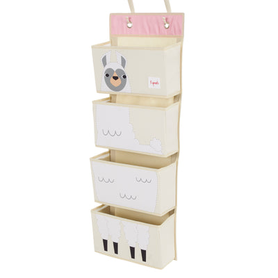3 Sprouts Children's Nursery Room Wall Hanging Basket Storage Organizer, Llama