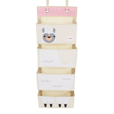 3 Sprouts Children's Nursery Room Wall Hanging Basket Storage Organizer, Llama