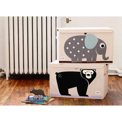 3 Sprouts Toy Chest Storage Bin & Wall Hanging Basket Storage Organizer, Bear