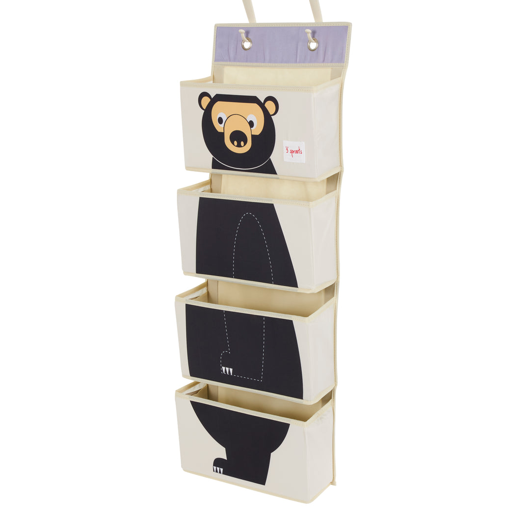 3 Sprouts Children's Nursery Room Wall Hanging Basket Organizer, Bear (Open Box)