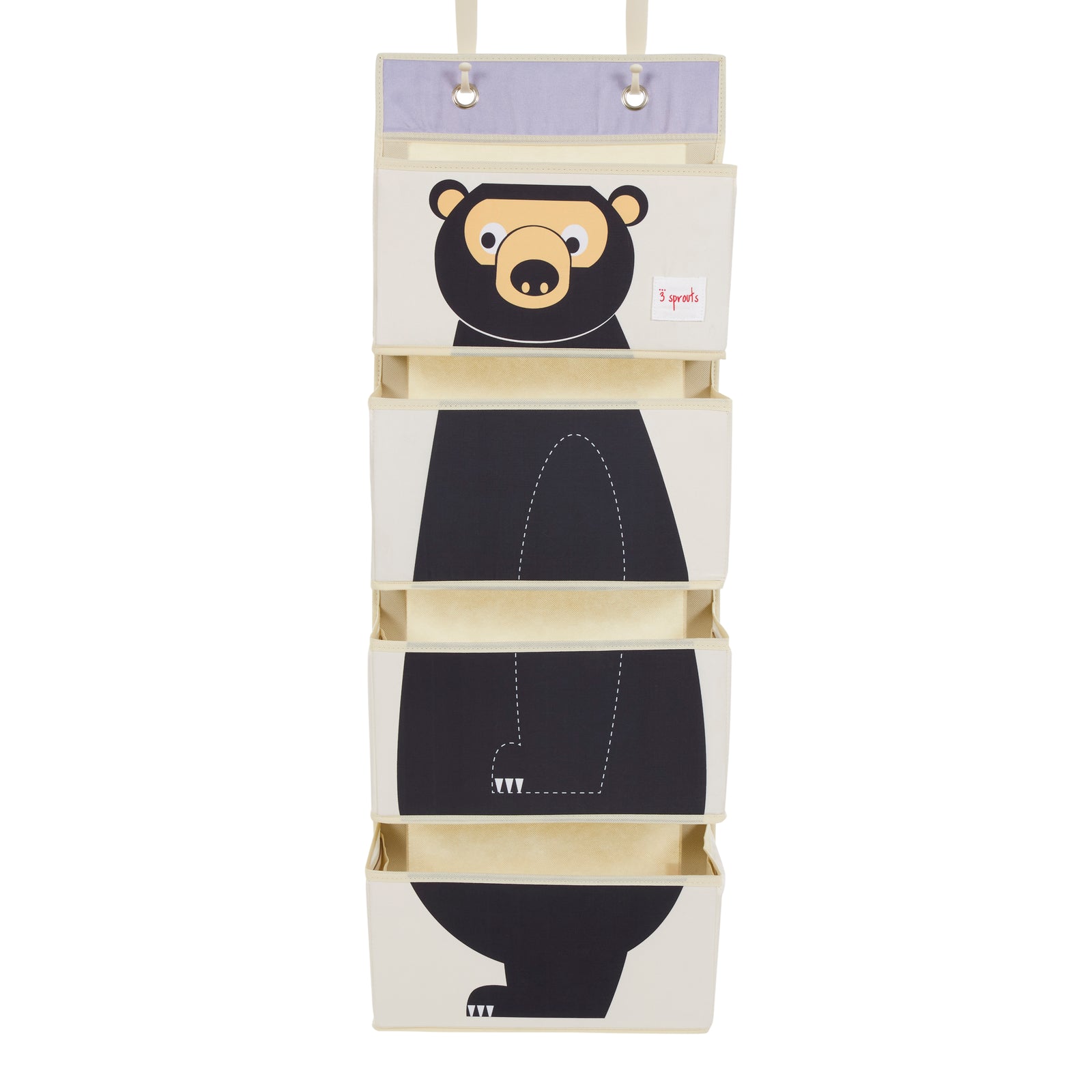 3 Sprouts Children's Nursery Room Wall Hanging Basket Organizer, Bear (Open Box) - VMInnovations